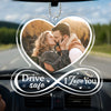 Custom Photo Drive Safe I Love You - Couple Personalized Custom Car Ornament - Acrylic Custom Shaped - Gift For Husband Wife, Anniversary