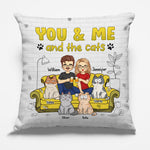 You Me And The Lovely Cats - Cat Personalized Custom Pillow - Christmas Gift For Husband Wife, Pet Owners, Pet Lovers