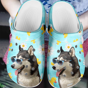 Custom Photo Stay Pawsitive - Dog & Cat Personalized Custom Unisex Clogs, Slide Sandals - Gift For Pet Owners, Pet Lovers