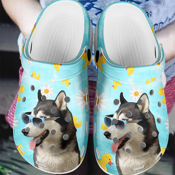 Custom Cat Lovers Clogs Shoes, Custom Photo Face Clogs Shoes - Men's US3