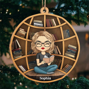 Reading Is Dreaming With Open Eyes - Personalized Custom Ornament - Wood Custom Shaped - Christmas Gift For Book Lovers