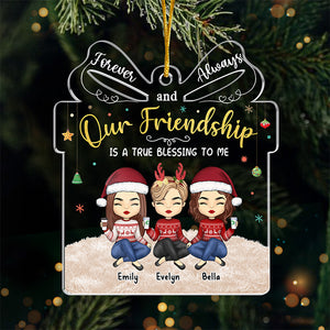 We Will Always Be Friends - Bestie Personalized Custom Ornament - Acrylic Gift Box Shaped - Christmas Gift For Best Friends, BFF, Sisters