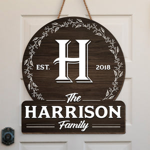 Home Sweet Home - Family Personalized Custom Round Shaped Home Decor Wood Sign - House Warming Gift For Family Members