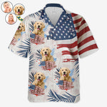 Custom Photo Summer Is A State Of Mind - Dog & Cat Personalized Custom Unisex Patriotic Tropical Hawaiian Aloha Shirt - Independence Day, 4th Of July, Summer Vacation Gift, Gift For Dog Lovers