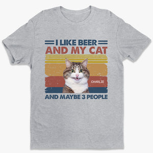 Custom Photo I Like Beer And My Cats - Cat Personalized Custom Unisex T-shirt, Hoodie, Sweatshirt - Summer Vacation, Gift For Pet Owners, Pet Lovers