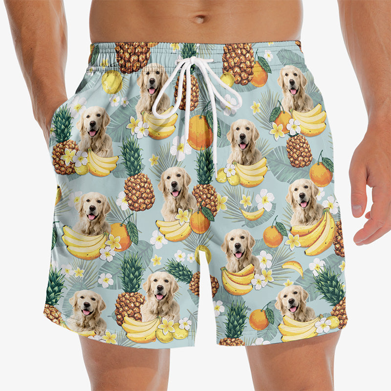 Custom Photo Sunrise Sunburn Sunset - Dog & Cat Personalized Custom Tropical Hawaiian Aloha Men Beach Shorts - Summer Vacation Gift, Birthday Party Gift For Pet Owners, Pet Lovers