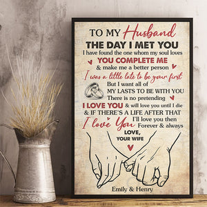 I Found The One Whom My Soul Loves - Couple Personalized Custom Vertical Poster - Gift For Husband Wife, Anniversary