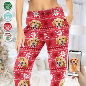 Custom Photo Christmas Is Coming To Town - Dog & Cat Personalized Custom Face Photo Pajama Pants - New Arrival, Christmas Gift For Pet Owners, Pet Lovers