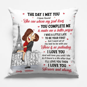 The Day I Met You - Couple Personalized Custom Pillow - Gift For Husband Wife, Anniversary