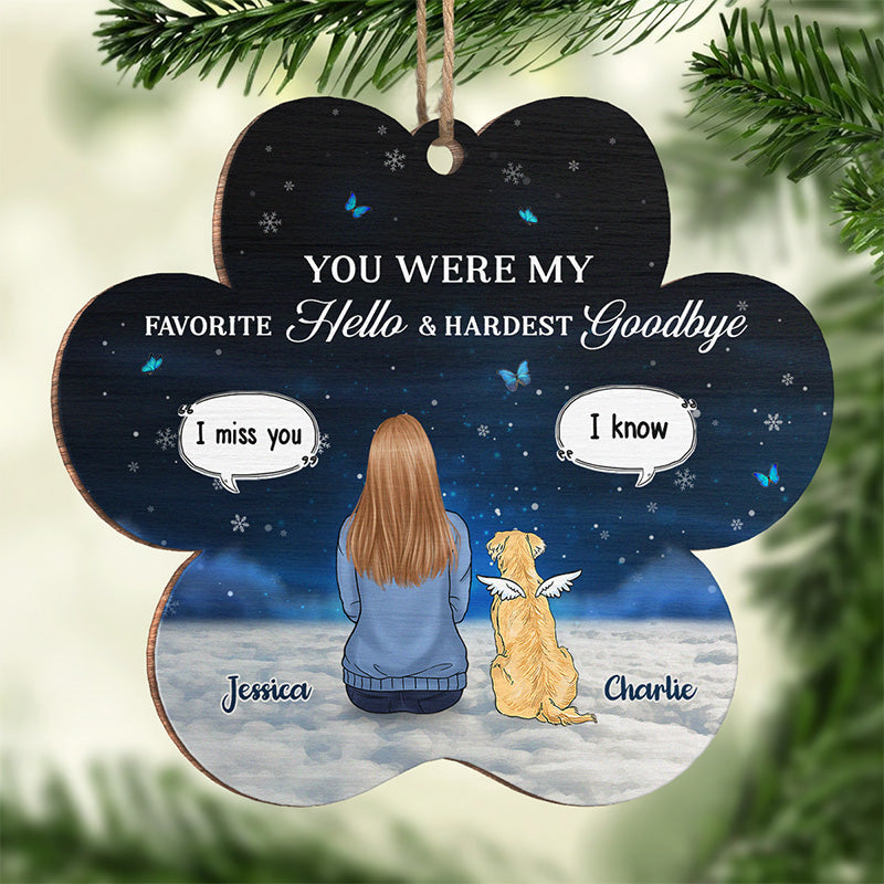 Your Unconditional Love And Playful Paws - Memorial Personalized Custom Ornament - Wood Flower Shaped - Christmas Gift, Sympathy Gift For Pet Owners, Pet Lovers
