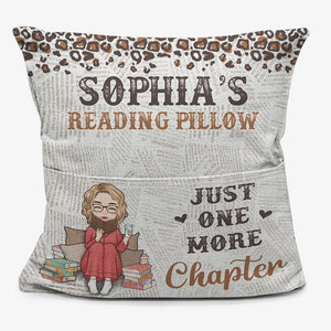 Reading Pillow Just One More Chapter - Personalized Custom Pocket Pillow - Gift For Book Lovers