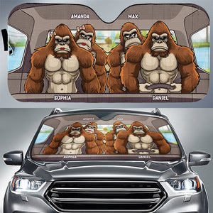 The Road Calls & We Answer - Family Personalized Custom Auto Windshield Sunshade, Car Window Protector - Gift For Family Members