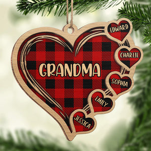 World's Best Grandma - Family Personalized Custom Ornament - Wood Custom Shaped - Christmas Gift For Grandma