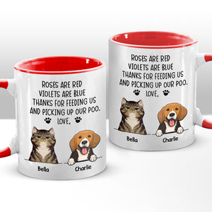 Thanks For Always Feeding Me - Dog & Cat Personalized Custom Accent Mug - Christmas Gift For Pet Owners, Pet Lovers