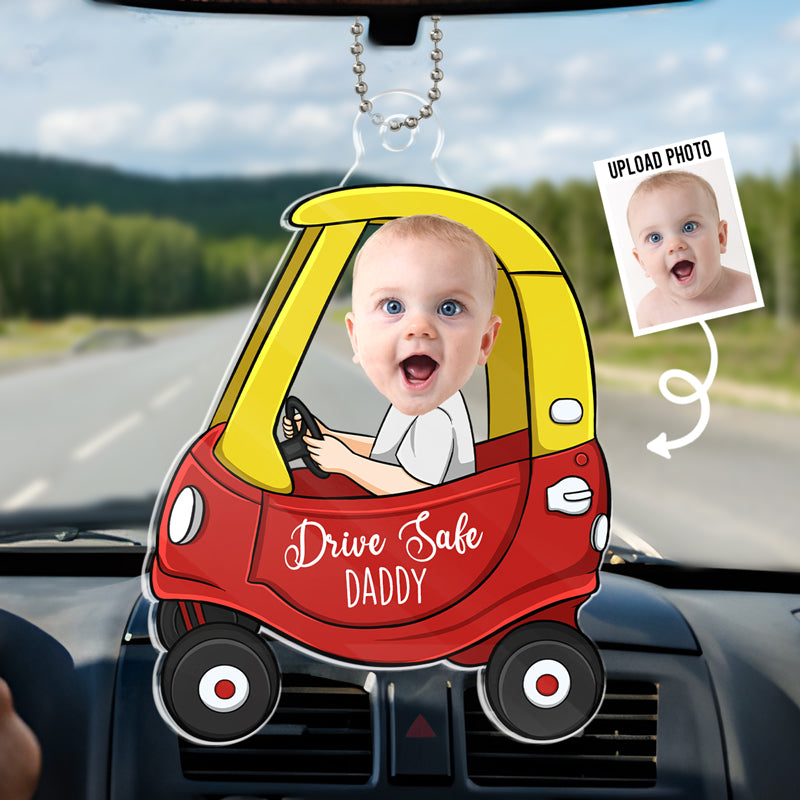 Custom Photo Drive Safe Daddy - Family Personalized Custom Car Ornamen ...