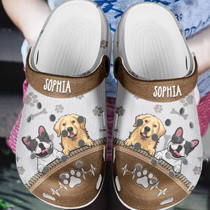 Life Is Better With Dogs - Dog & Cat Personalized Custom Unisex Clogs, Slide Sandals - Gift For Pet Owners, Pet Lovers