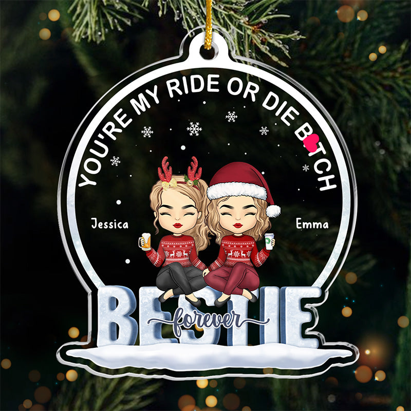 Besties Forever Personalized Christmas Ornament, Sisters or Bestfriends  Womens Gifts