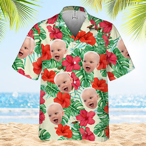 Custom Photo Tropical Summer Vibe - Family Personalized Custom Unisex Tropical Hawaiian Aloha Shirt - Summer Vacation Gift, Gift For Family Members