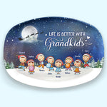 Custom Name Christmas Grandkids Gifts for Grandparents - Personalized Platter