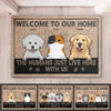 Welcome To Our Home, Human Live Here With Fur Babies - Dog & Cat Personalized Custom Decorative Mat - Gift For Pet Owners, Pet Lovers