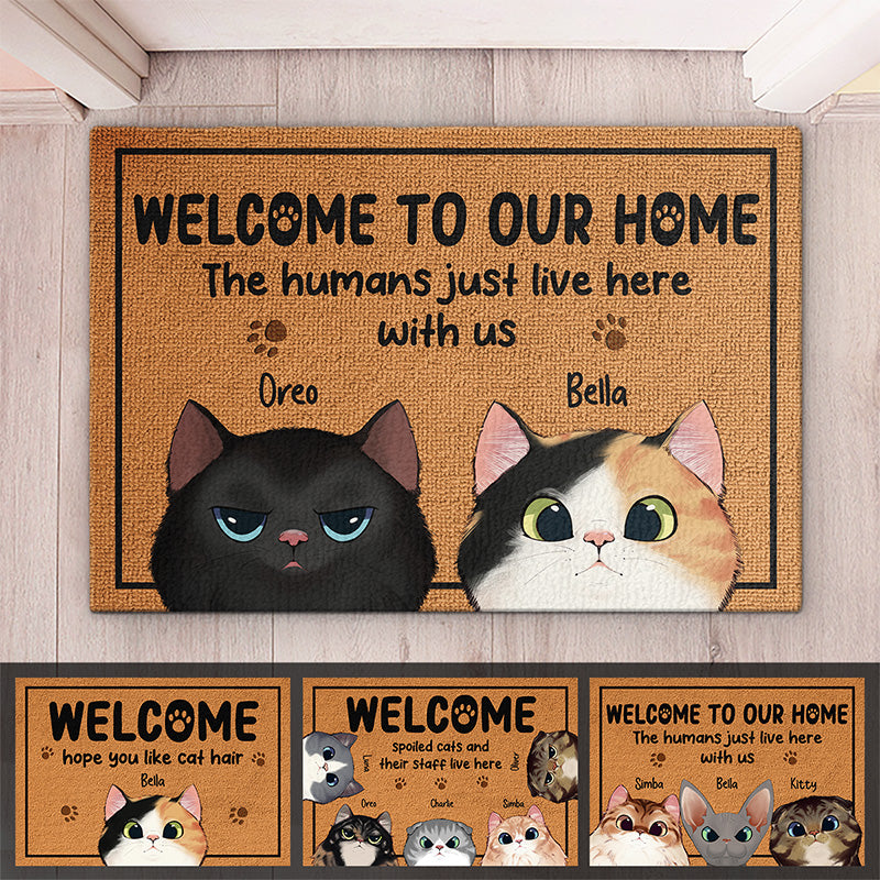 Personalized DoorMat - Dogs and Cats - Welcome to our home.Custom Welcome  Mats, Cat Lover, Dog Lover