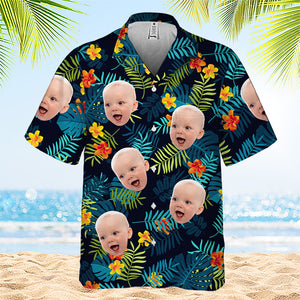 Custom Photo Tropical Vibes Only - Family Personalized Face Custom Unisex Tropical Hawaiian Aloha Shirt - Summer Vacation Gift, Gift For Family Members