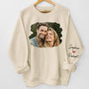 Custom Photo Meeting You Is The Best Thing That Ever Happened To Me - Couple Personalized Custom Unisex Sweatshirt With Design On Sleeve - Gift For Husband Wife, Anniversary