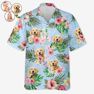 Custom Photo Summer Is In The Air - Dog & Cat Personalized Custom Unisex Tropical Hawaiian Aloha Shirt - Summer Vacation Gift, Gift For Pet Owners, Pet Lovers