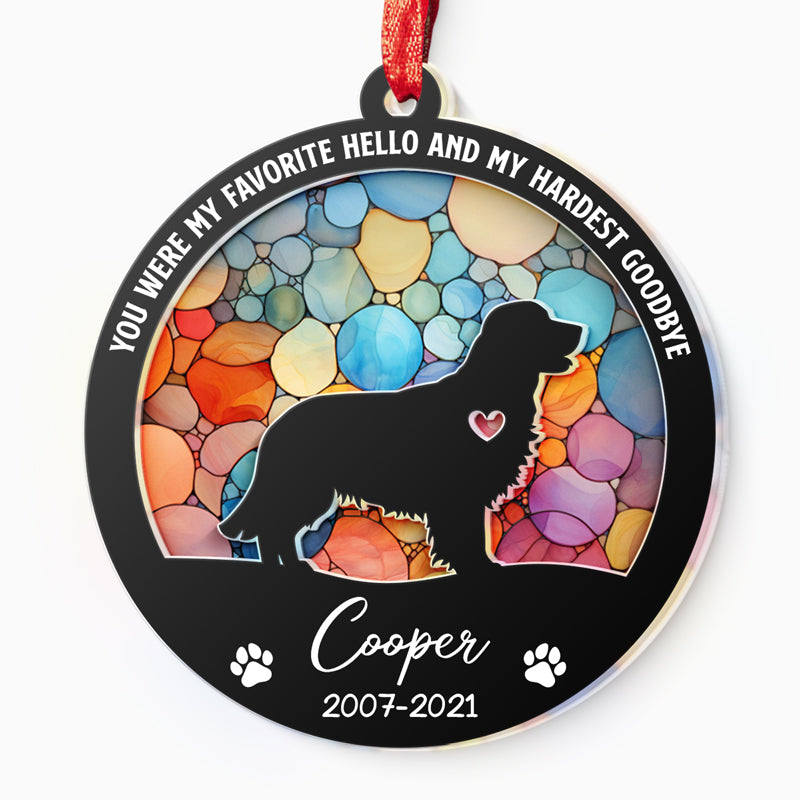 We'll Miss You For The Rest Of Ours - Memorial Personalized Custom Suncatcher Ornament - Acrylic Round Shaped - Sympathy Gift For Pet Owners, Pet Lovers