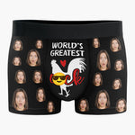 Custom Photo World’s Greatest Cock - Funny Personalized Custom Boxer Briefs, Men's Boxers - Birthday Gift For Boyfriend, Husband