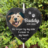 Custom Photo Right Here, Forever In My Heart - Memorial Personalized Memorial Garden Slate & Hook - Sympathy Gift, Gift For Pet Owners, Pet Lovers