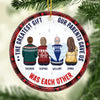 Life's Greatest Gift Is Family - Memorial Personalized Custom Ornament - Ceramic Round Shaped - Christmas Gift, Sympathy Gift For Family Members