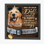 I Can Run Like A Puppy, I Can Even Fly With My New Wings - Memorial Personalized Custom Pet Loss Sign, Collar Picture Frame - Sympathy Gift, Gift For Pet Owners, Pet Lovers