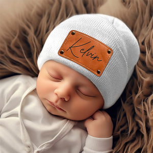 Baby Welcome To The World - Family Personalized Custom Baby Beanie Hat - Gift For Family Members