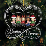 Always My Sister Forever My Friend - Bestie Personalized Custom Ornament - Acrylic Infinity Heart Shaped - Christmas Gift For Best Friends, BFF, Sisters