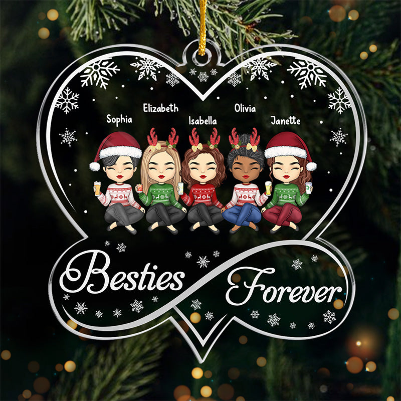 Toujours ma sœur, pour toujours mon amie - Décoration personnalisée pour meilleure amie - En acrylique en forme de cœur infini - Cadeau de Noël pour meilleures amies, meilleures amies, sœurs