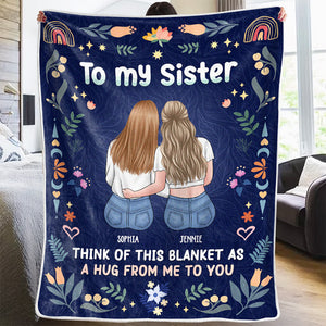 A Hug From Me To You - Bestie Personalized Custom Blanket - Gift For Best Friends, BFF, Sisters