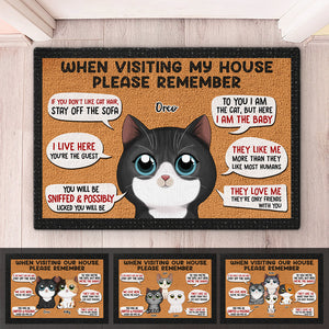 Remember When Visit Our House - Cat Personalized Custom Decorative Mat - Gift For Pet Owners, Pet Lovers
