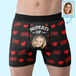 Custom Photo My Property - Funny Personalized Custom Boxer Briefs, Men's Boxers - Birthday Gift For Boyfriend, Husband, Anniversary