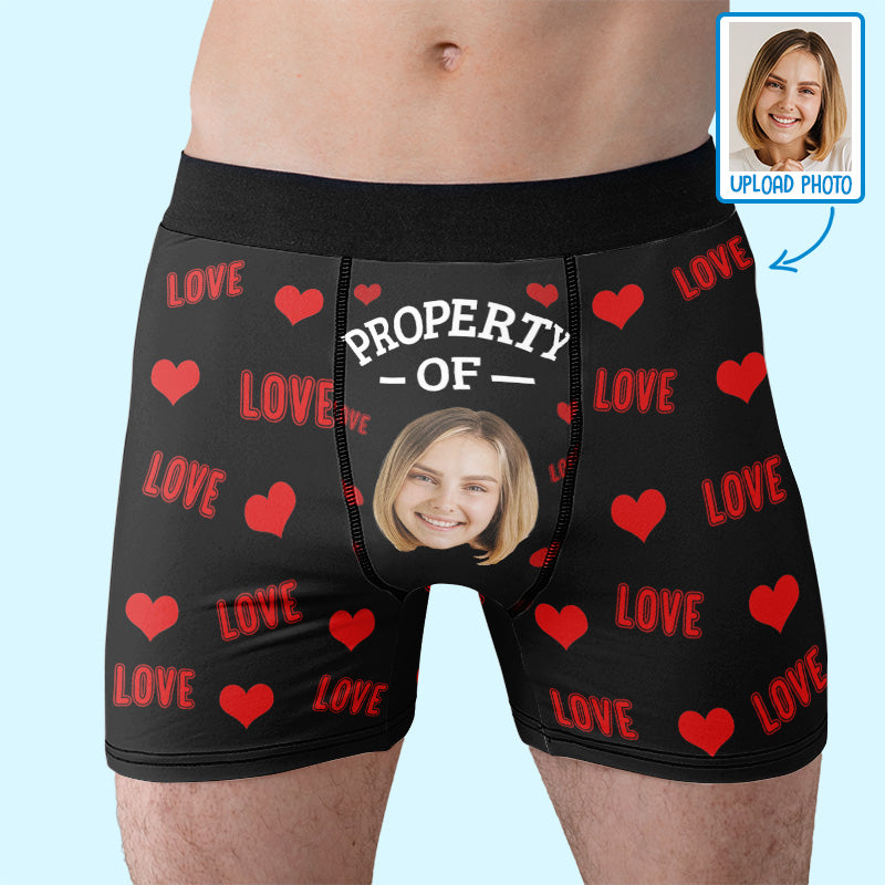 Personalised Mens Boxer Shorts property of UNDERWEAR VALENTINES DAY GIFT  PRESENT