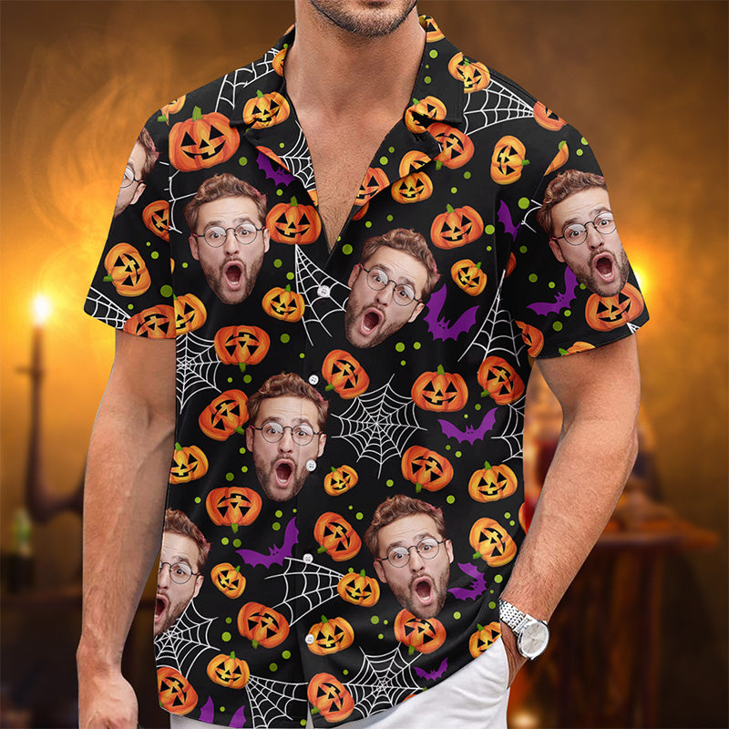 Custom Photo I Scream You Scream We All Scream - Family Personalized Custom Unisex Tropical Hawaiian Aloha Shirt - Halloween Gift For Family Members, Pet Owners, Pet Lovers