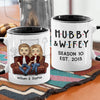Hubby And Wifey - Couple Personalized Custom Accent Mug - Gift For Husband Wife, Anniversary