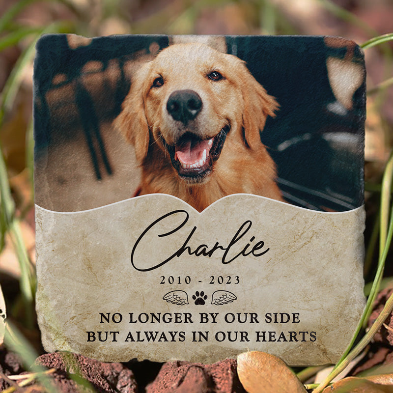 Custom Photo Always In Our Hearts - Dog & Cat Personalized Memorial Stone - Sympathy Gift, Gift For Pet Owners, Pet Lovers