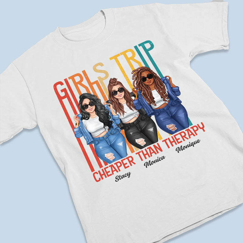 Let's Go Girls - Bestie Personalized Custom Unisex T-shirt - Summer Vacation, Gift For Bestie, BFF, Sisters