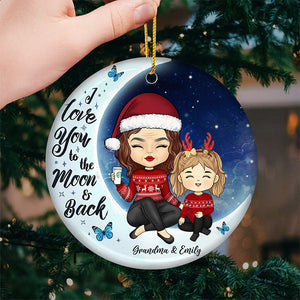 I Love You Always Forever - Family Personalized Custom Ornament - Ceramic Round Shaped - Christmas Gift For Family Members