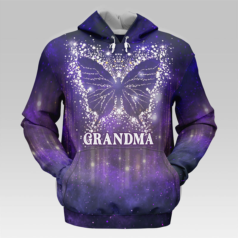 Grandma Is My Angel - Family Personalized Custom Unisex All-Over Printed Hoodie - Mother's Day, Gift For Grandma