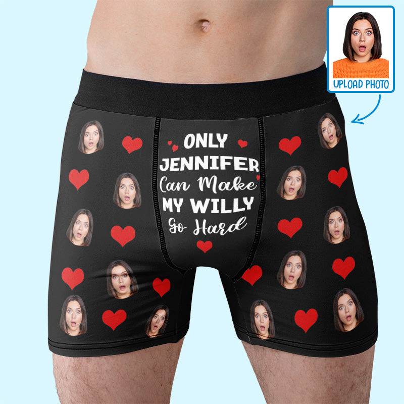 Custom I Love Your Face Boxer Briefs Gift For Him - Personalized Face Photo  On Men's Underwear