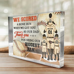 Custom Name Baseball Dad Gifts - Personalized Shaped Acrylic Plaque
