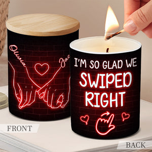 You're The Best Right Swipe - Couple Personalized Custom Smokeless Scented Candle - Gift For Husband Wife, Anniversary