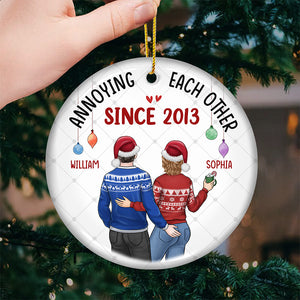 It's Always Better When We're Together - Couple Personalized Custom Ornament - Ceramic Round Shaped - Christmas Gift For Husband Wife, Anniversary